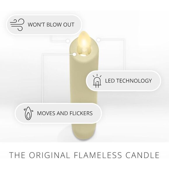 Luminara Flameless Battery Operated Indoor LED Candle for Decor, 2-1x6" - Beige - Picture 3 of 4